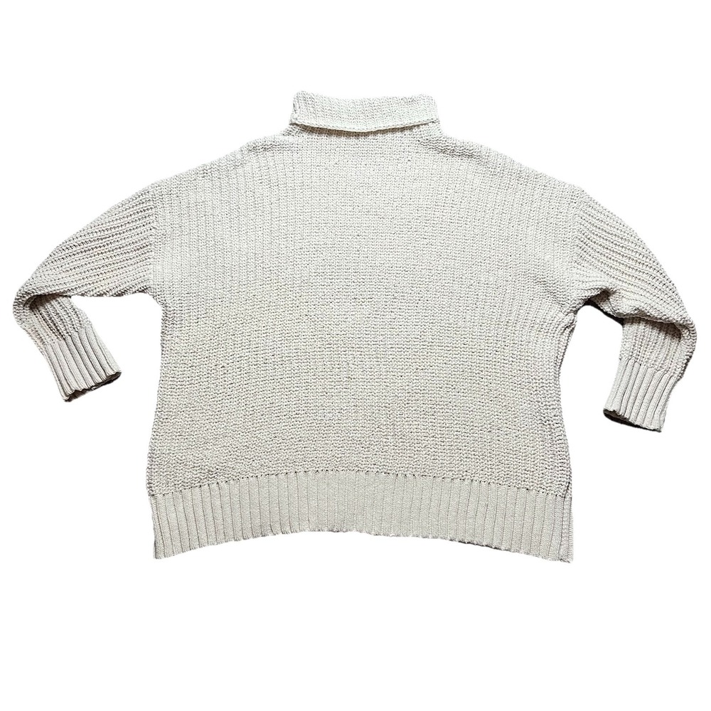 Aerie Chenille Turtleneck Sweater Size M Oversized Chunky Knit Cream Cozy Jumper - Picture 2 of 5